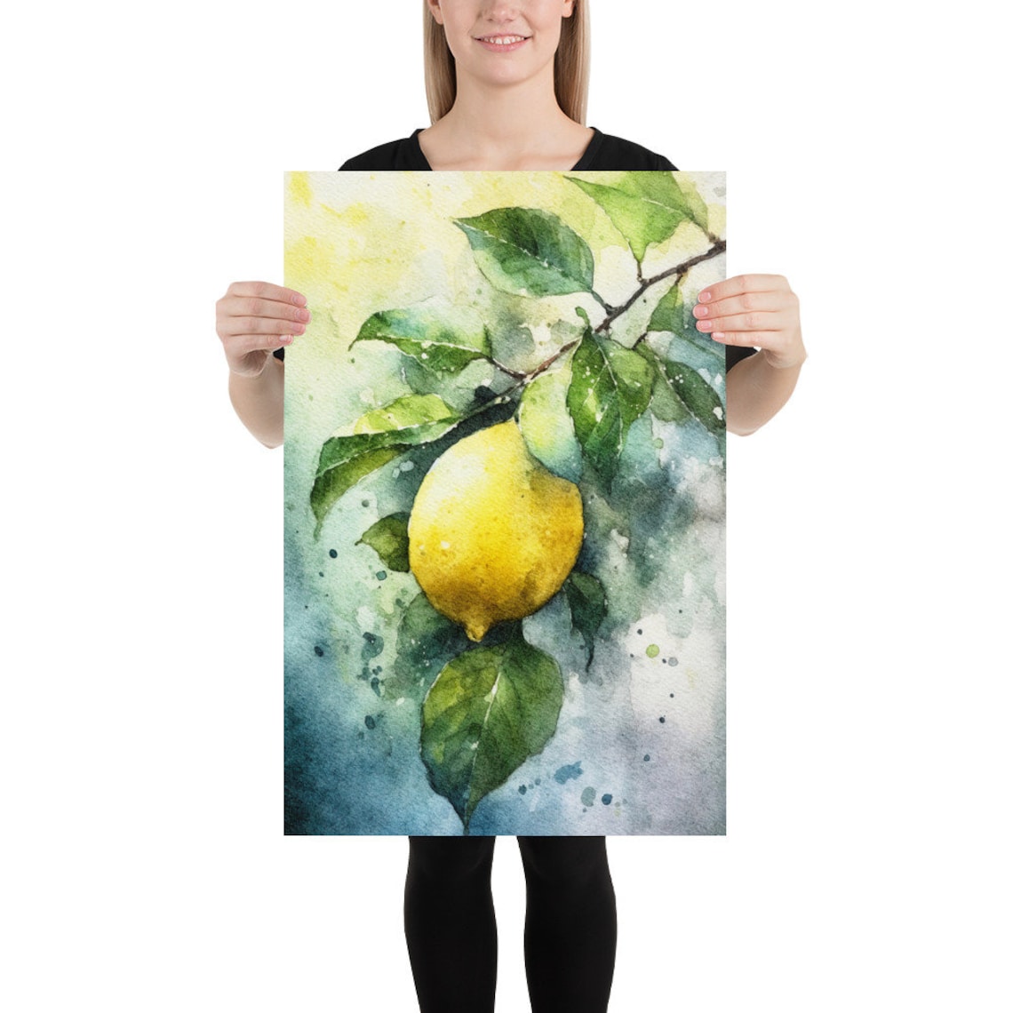 Lemon Tree Watercolor Art Print, Kitchen Wall Art - Image 2