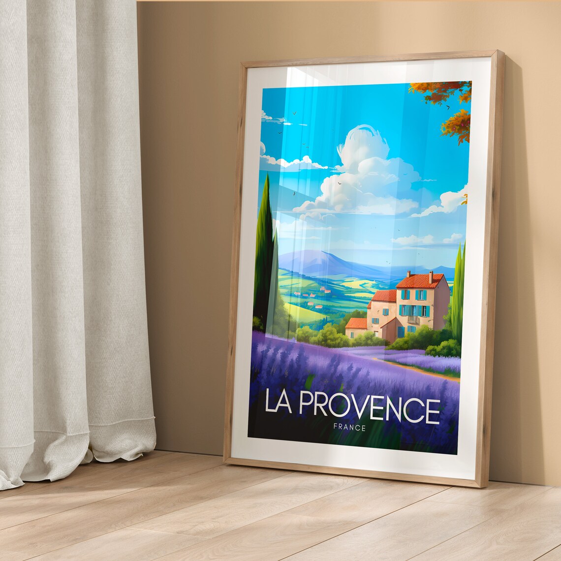La Provence France Lavender Field Stone Farmhouse Travel Poster - Image 5