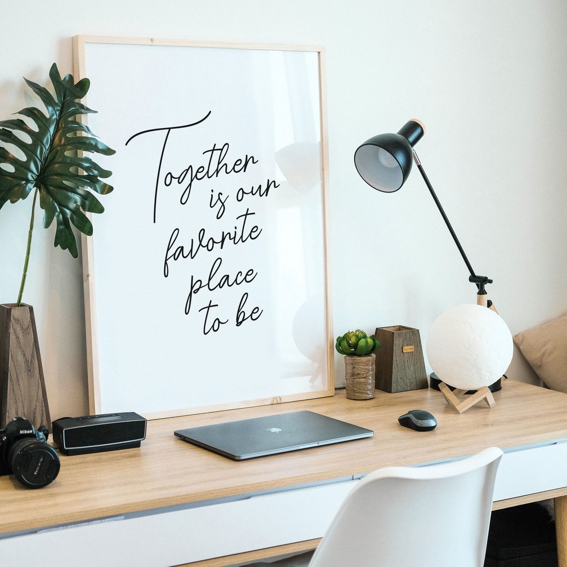 Together Is Our Favorite Place To Be Romantic Quote Poster Script Art - Image 2