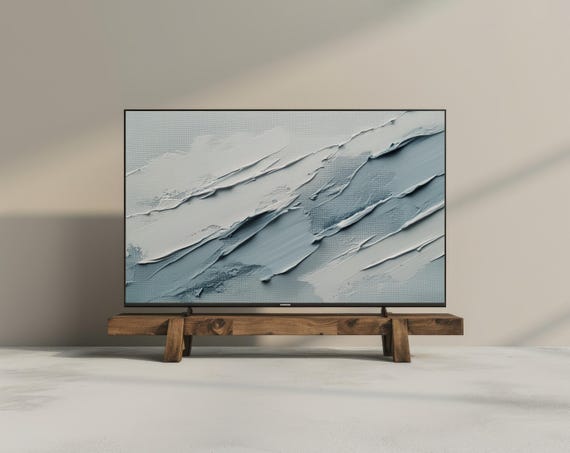 Texture Frame Tv Art Frame Tv Art Modern Abstract Oil Painting Grey Color Art For Frame Tv Minimal Neutral Abstract Frame Tv Art