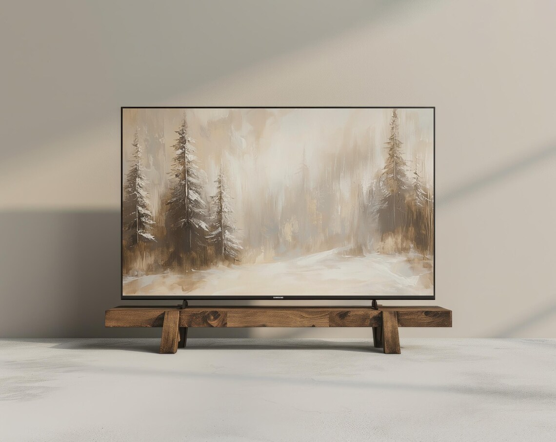 Winter Landscape Christmas Tree Holiday Art Print - Image 3