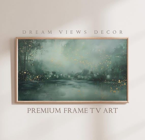 Frame Tv Art Moody Abstract Tv Art Minimalist Art Rustic Village Oil Painting Cottagecore Frame Tv Art