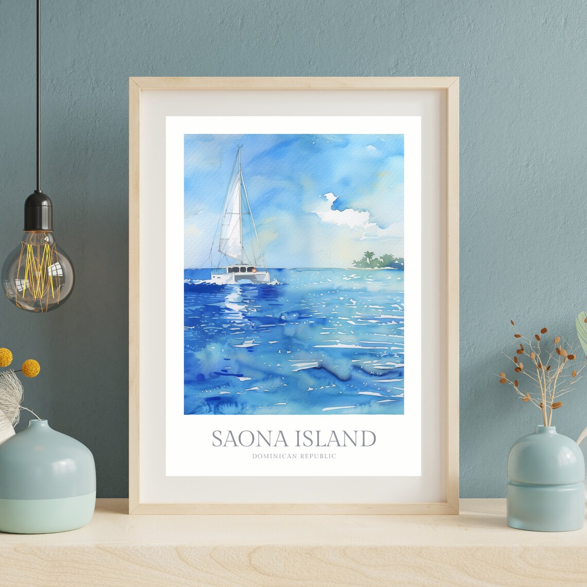 Saona Island Dominican Republic Watercolor Art Print - Image 2