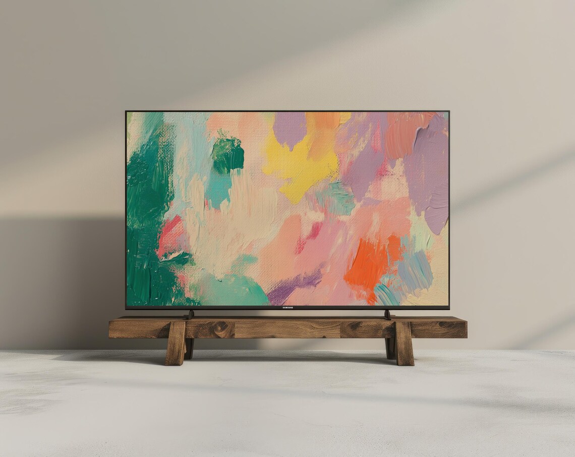 Abstract Colorful Brushstroke Painting Frame TV Digital Art Print