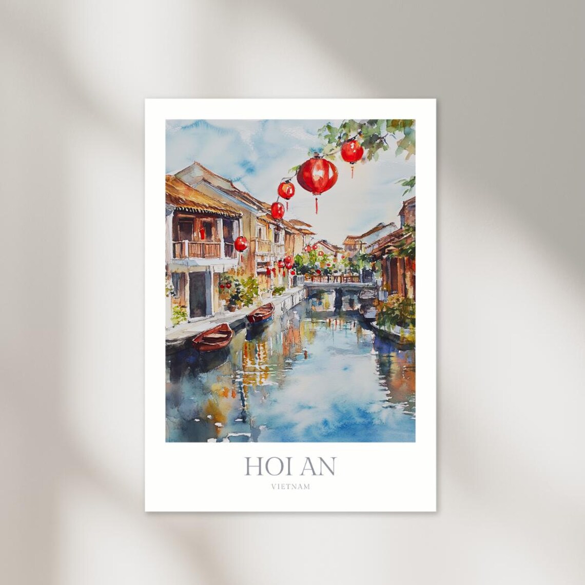 Hoi An Vietnam Watercolor Travel Poster Print