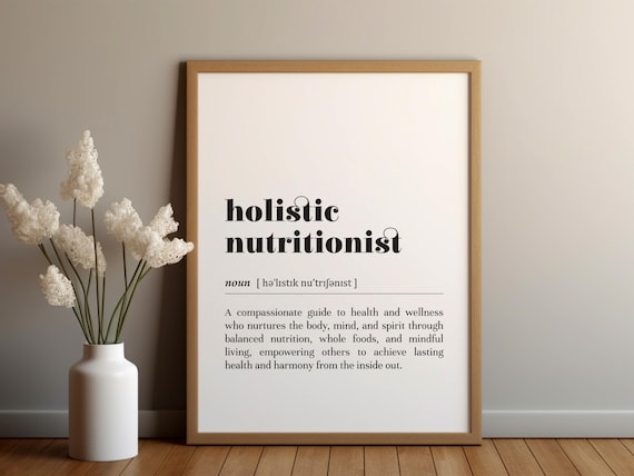 Holistic Nutritionist Definition Printinstant Downloadgift For Nutritionisthealth And Wellness Gifttext Posternutritionist Office Decor