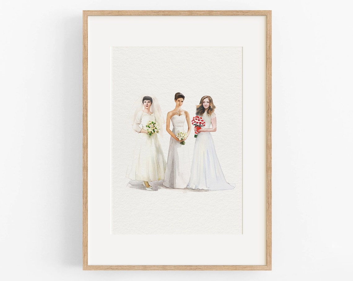 Generational Wedding Portrait Mother Of The Bride Gifts Mother Gift From Daughter Custom Portrait Painting From Photo Mom Birthday Gift