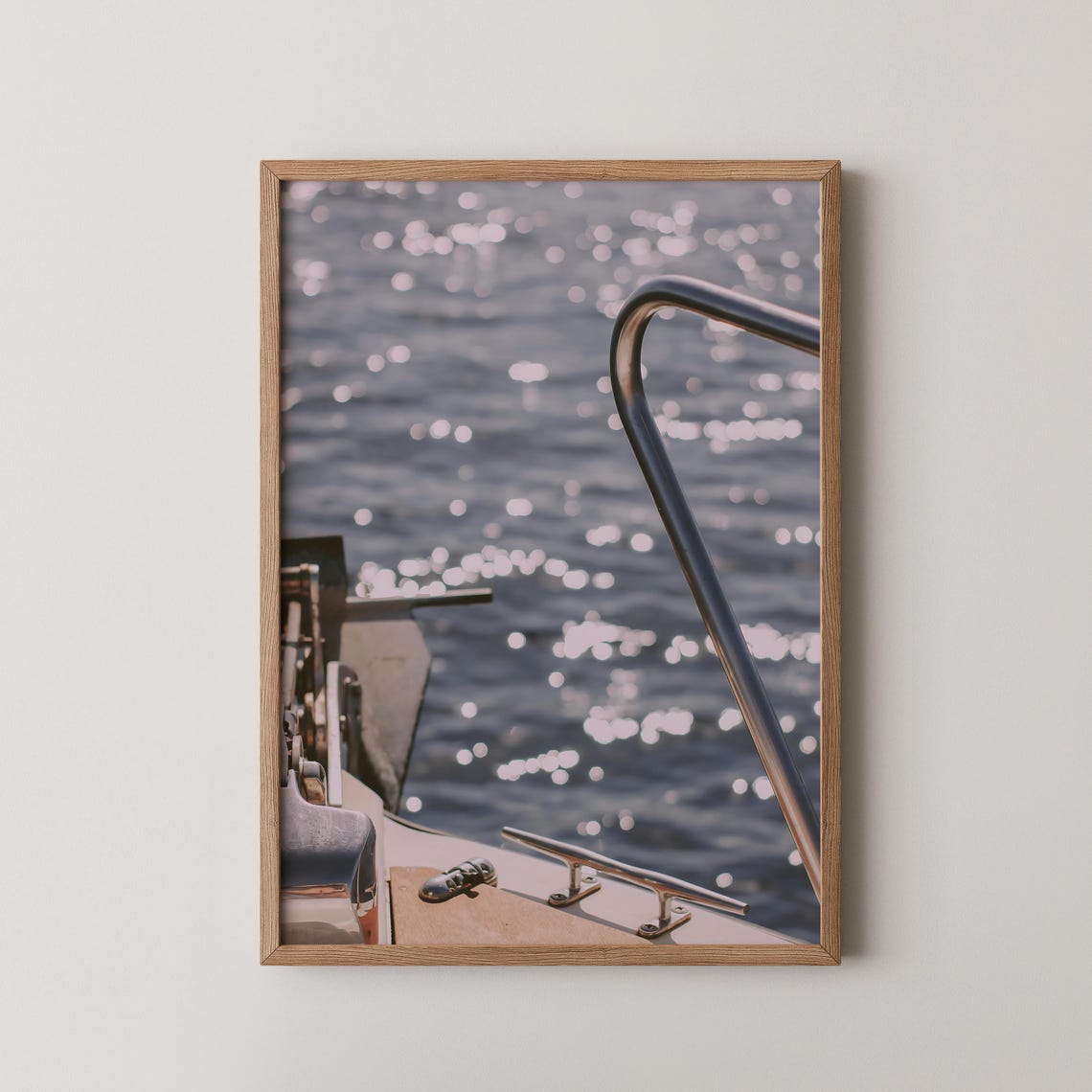 Sailboat Bow Railing Sparkling Water Summer Sailing Photo Art Poster
