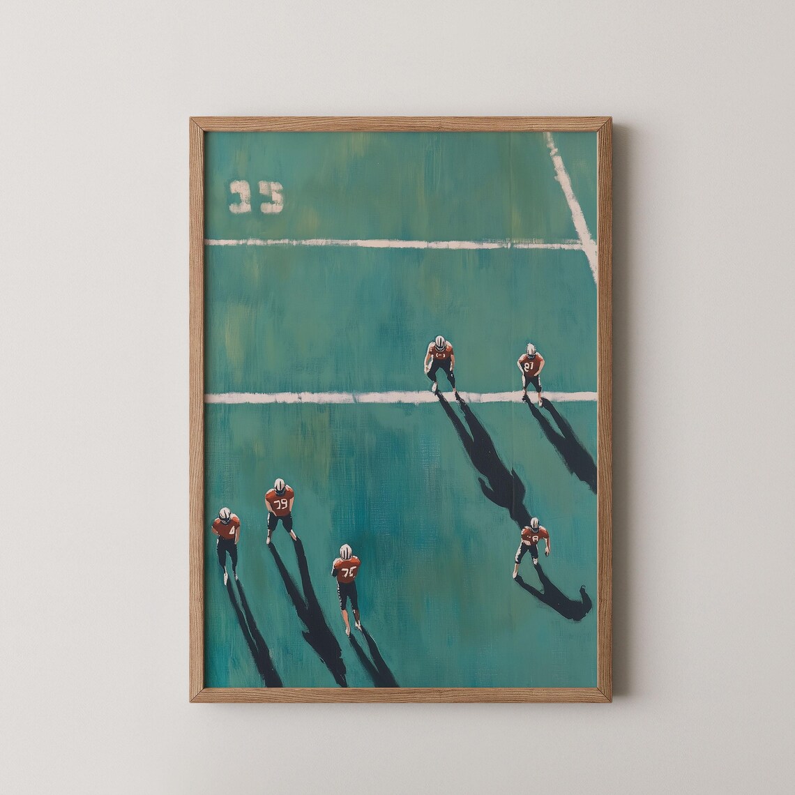 Minimalist Football Players Art Print, Home Office Decor