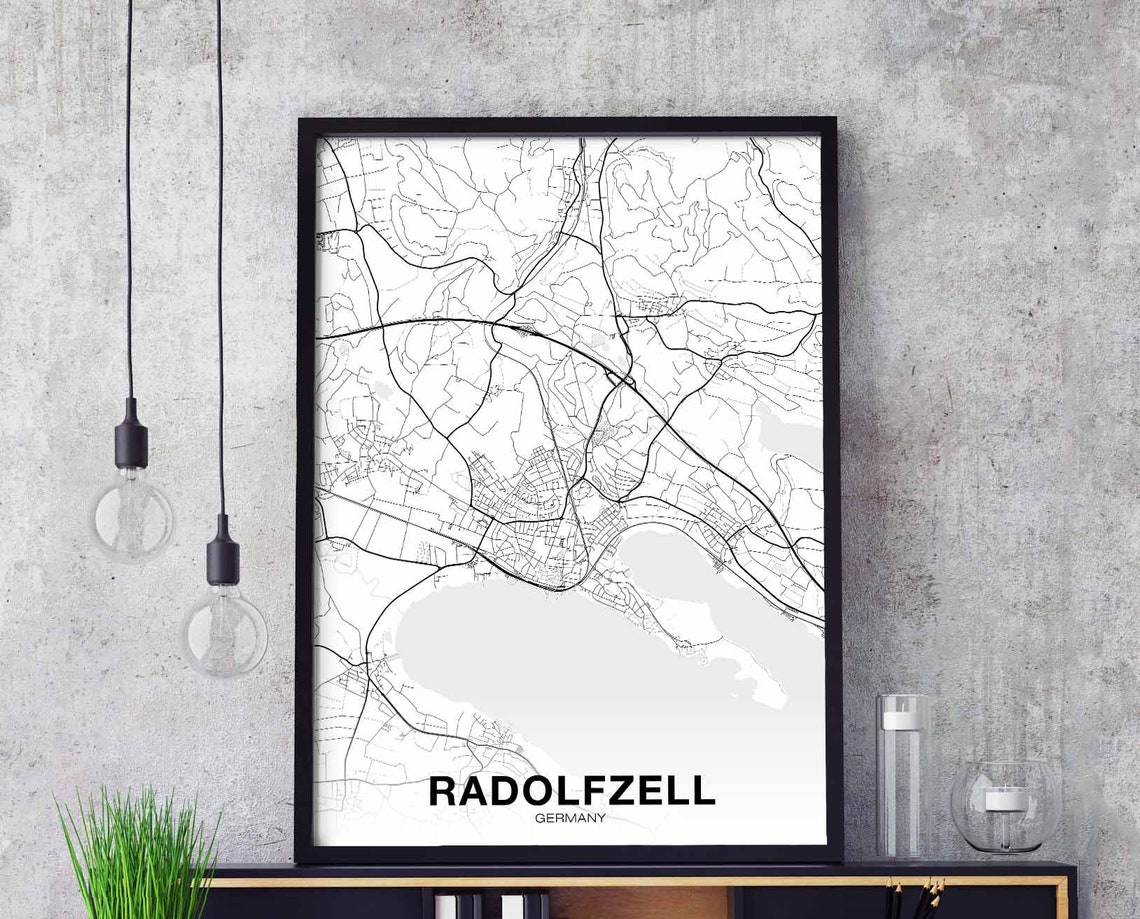 Radolfzell Germany Map Poster Minimal White Street Map Modern Art