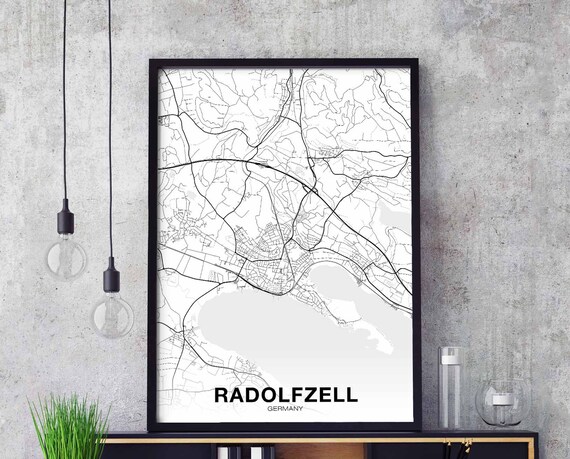 Radolfzell Germany Map Poster Hometown City Print Modern Home Decor Office Decoration Wall Art Dorm Bedroom Gift