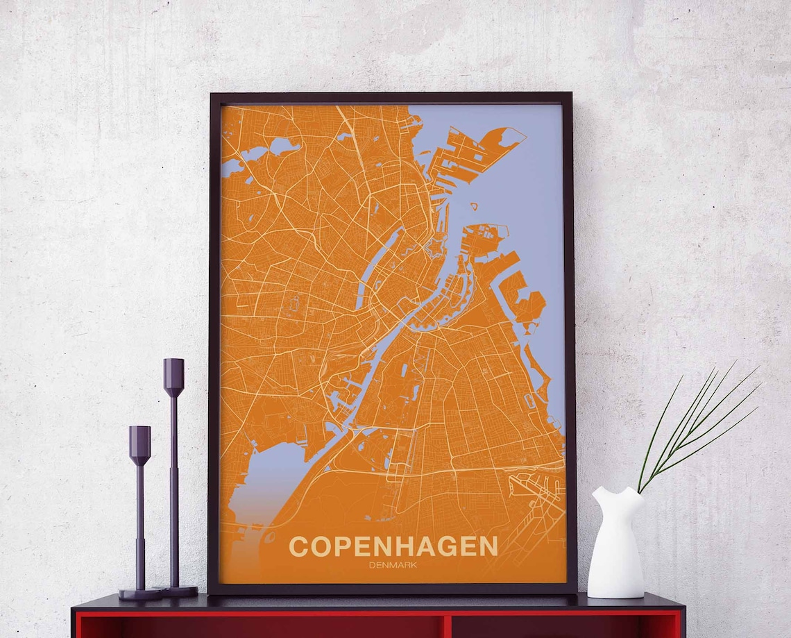 Copenhagen Denmark Modern City Poster Print