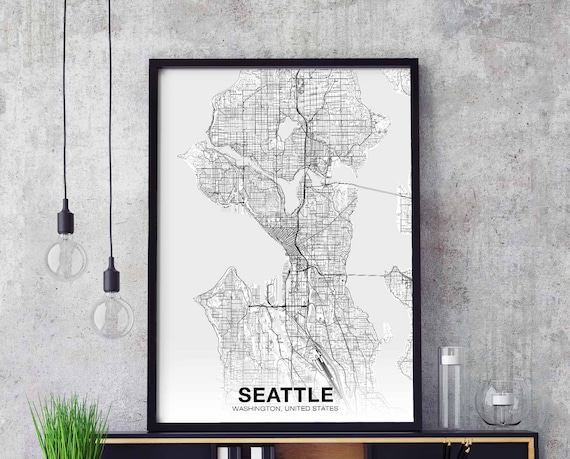 Seattle Washington USA Map Poster