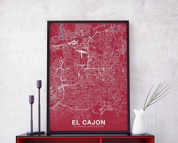 El Cajon Ca Usa Poster Color Hometown City Print Modern Home Decor Office Decoration Wall Art Dorm Bedroom Gift