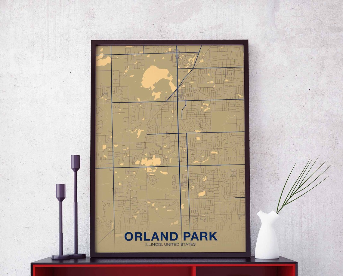 Orland Park Illinois City Poster Print, Modern Decor