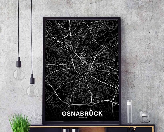 Osnabrck Germany Map Poster Hometown City Print Modern Home Decor Office Decoration Wall Art Dorm Bedroom Gift