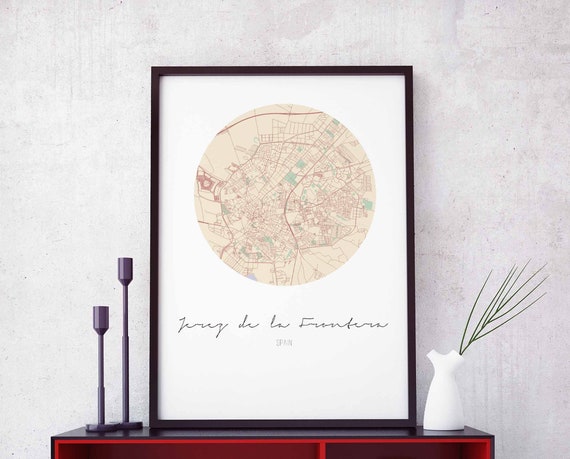 Jerez De La Frontera Spain Map Poster Wall Decor Design Modern Minimal Nordic Travel Bedroom Home Art Vintage Retro Dorm Nursery