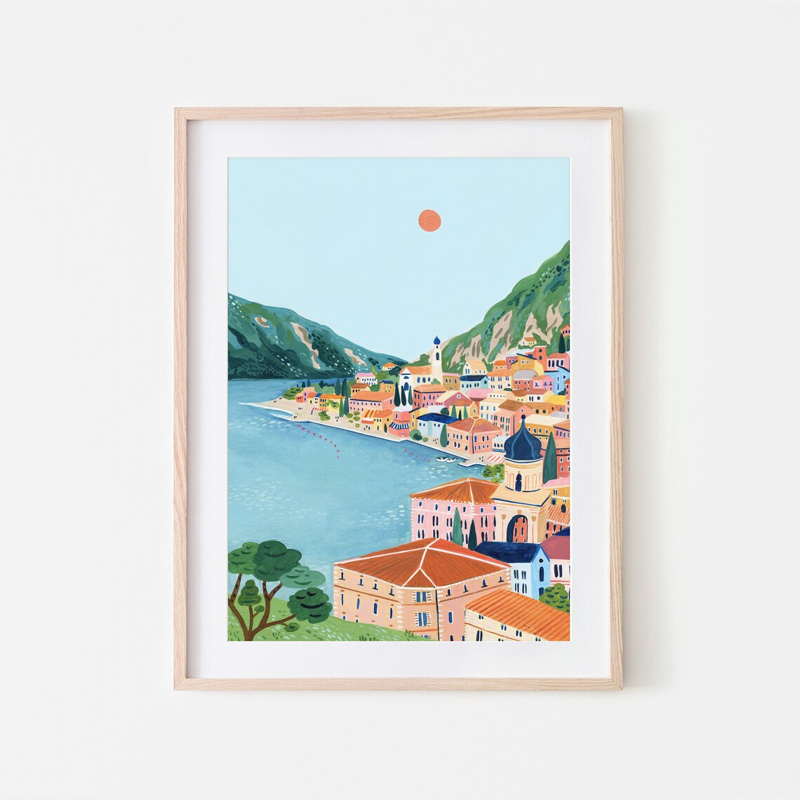 Lake Garda Travel Poster, Northern Italy Travel Print