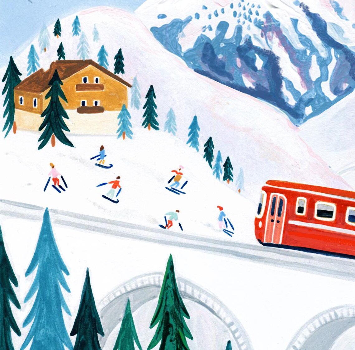 Zermatt Switzerland Skiing Poster, Swiss Alps Travel - Image 2