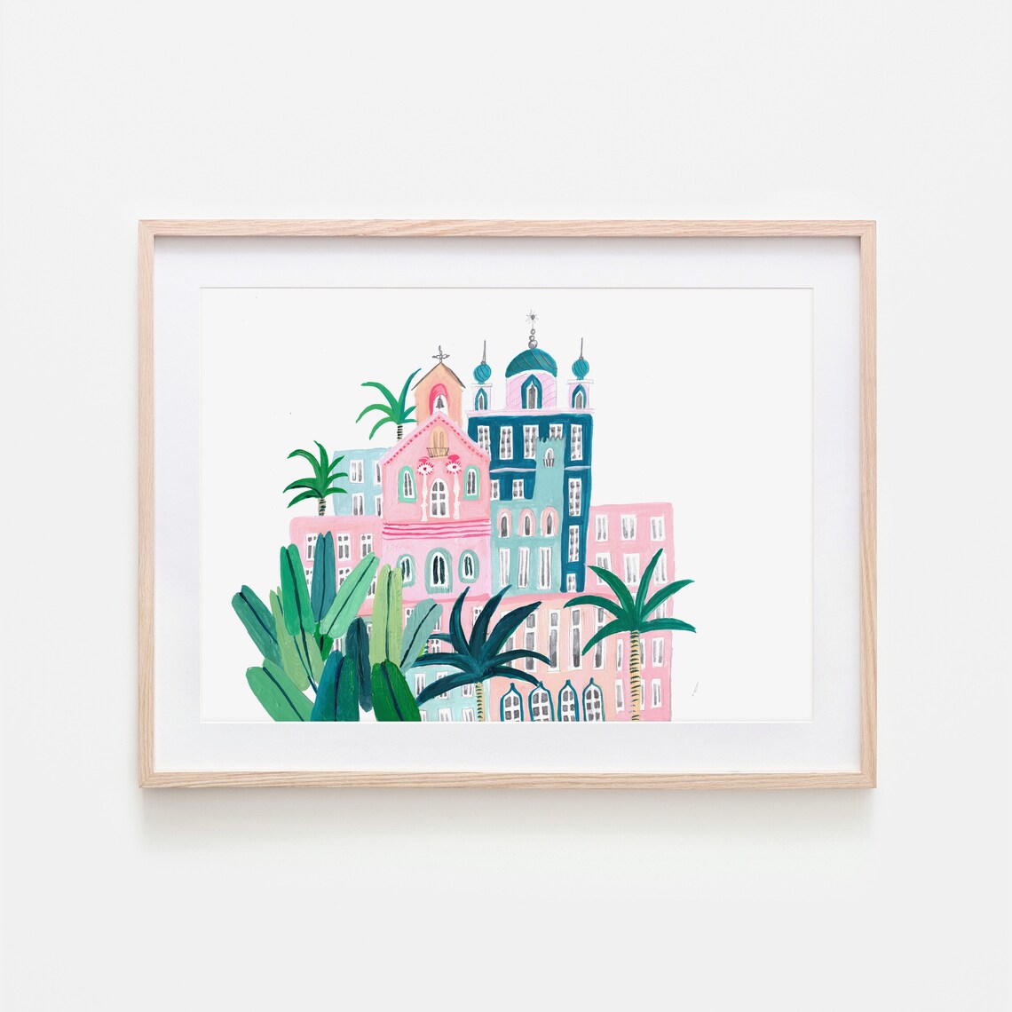 Moroccan Houses Boho Art Print, Home Decor
