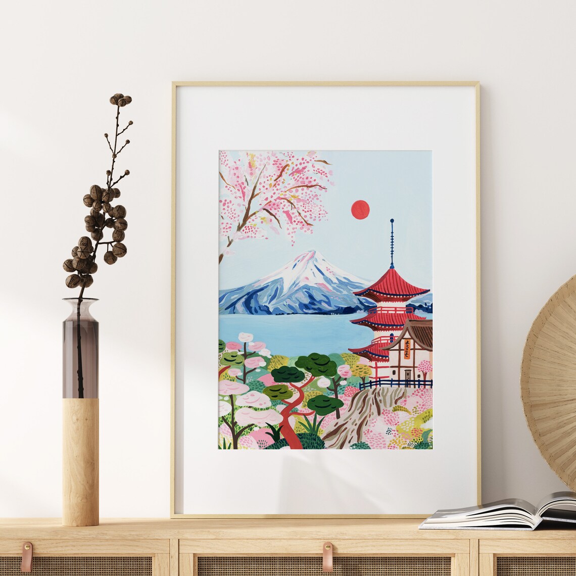 Japan Travel Poster, Mount Fuji and Kyoto Print - Image 3