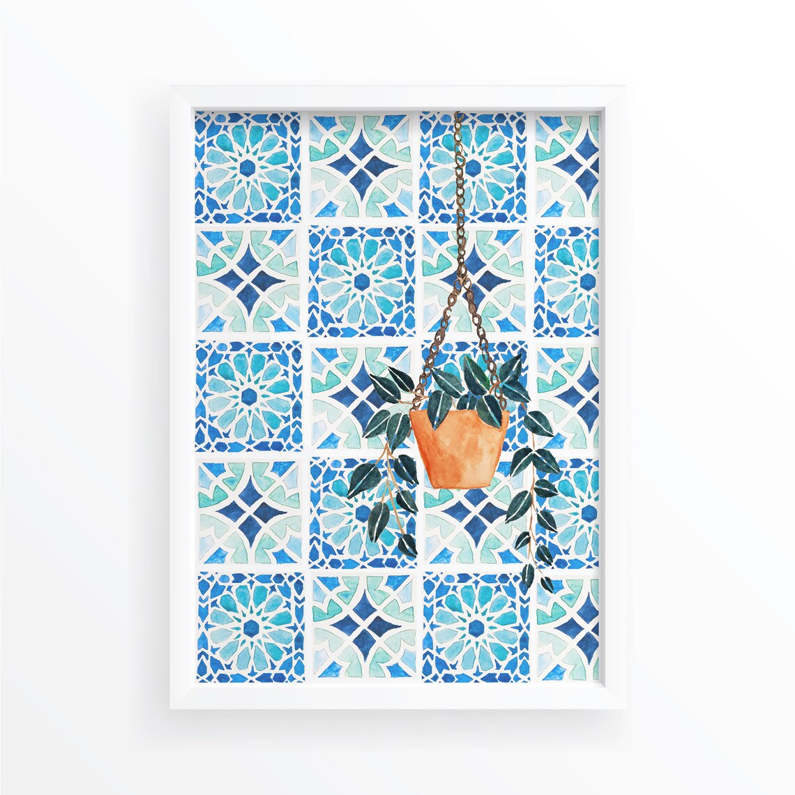 Moroccan Tiles Botanical Print, Botanical Illustration - Image 5