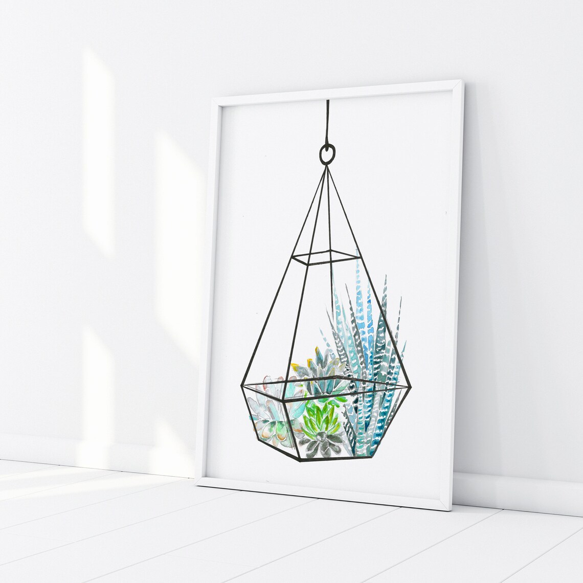 Terrarium Botanical Print, Geometric Houseplants Art - Image 2