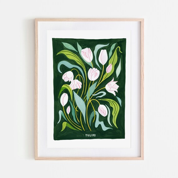 Tulip Flower Market Botanical Print, Vintage Amsterdam