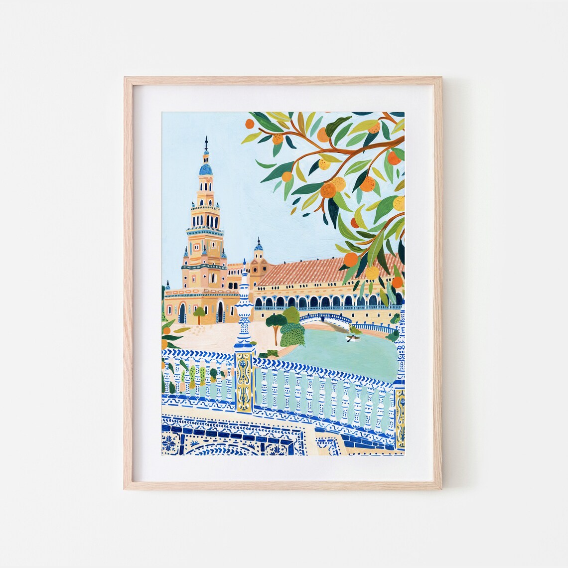 Seville Plaza De Espana Travel Poster, Spain Art