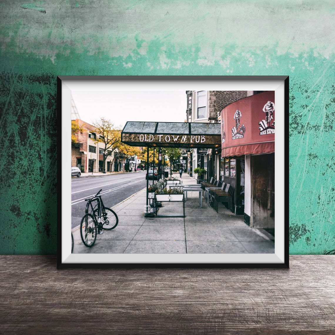 Old Town Pub Storefront Awning Street Scene Chicago Photo Poster