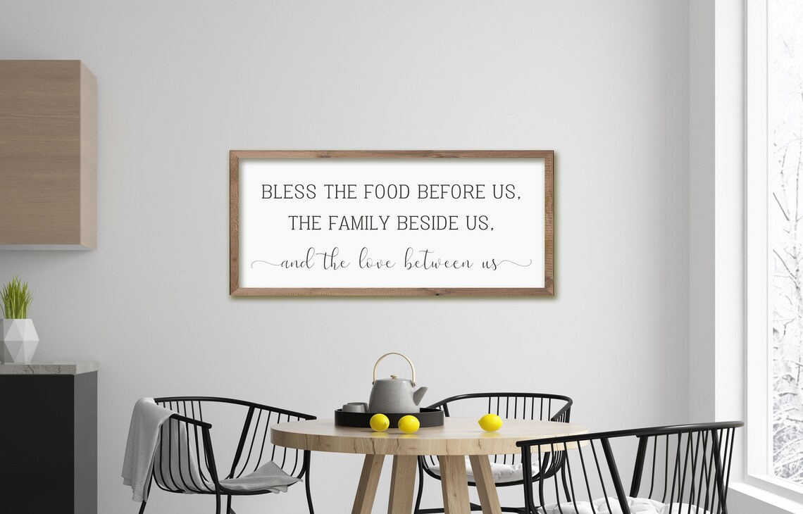 Bless the Food Before Us Dining Room Sign, Wood Sign - Image 2