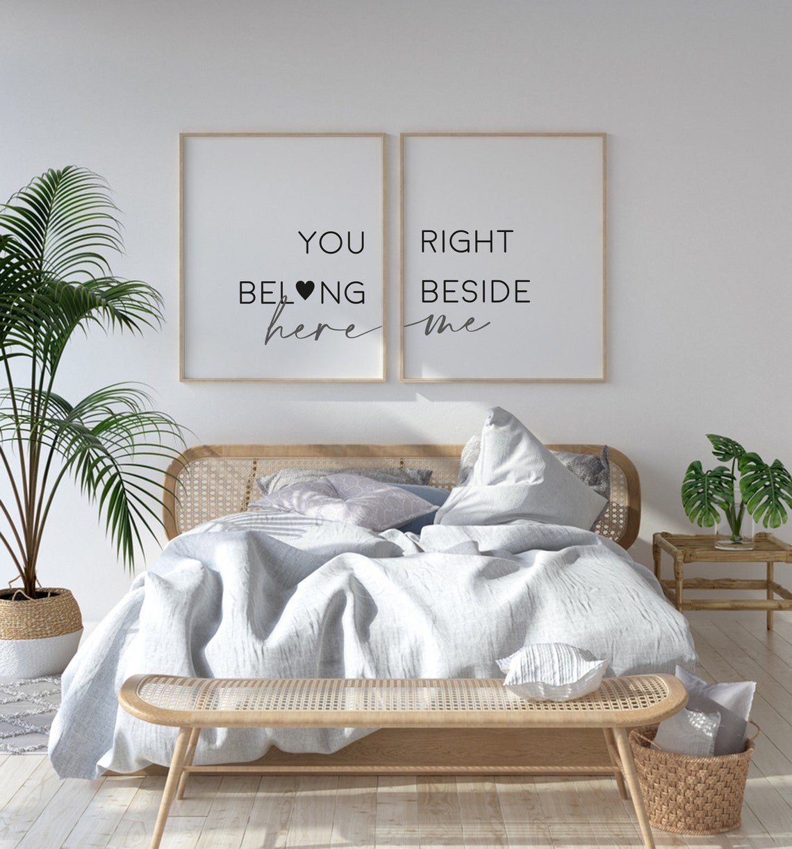 You Belong Here Right Beside Me Bedroom Wall Sign Set Poster - Image 3