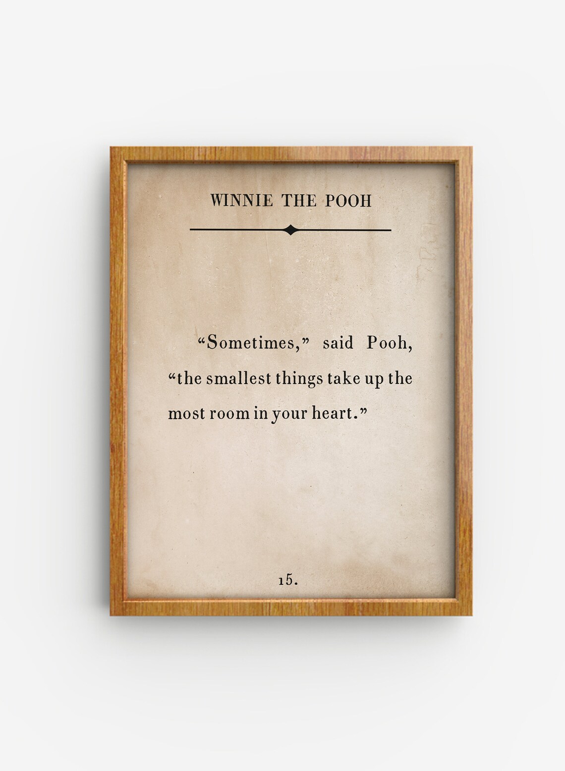 Winnie The Pooh Smallest Things Take Up Most Room Quote Book Page Poster - Image 3