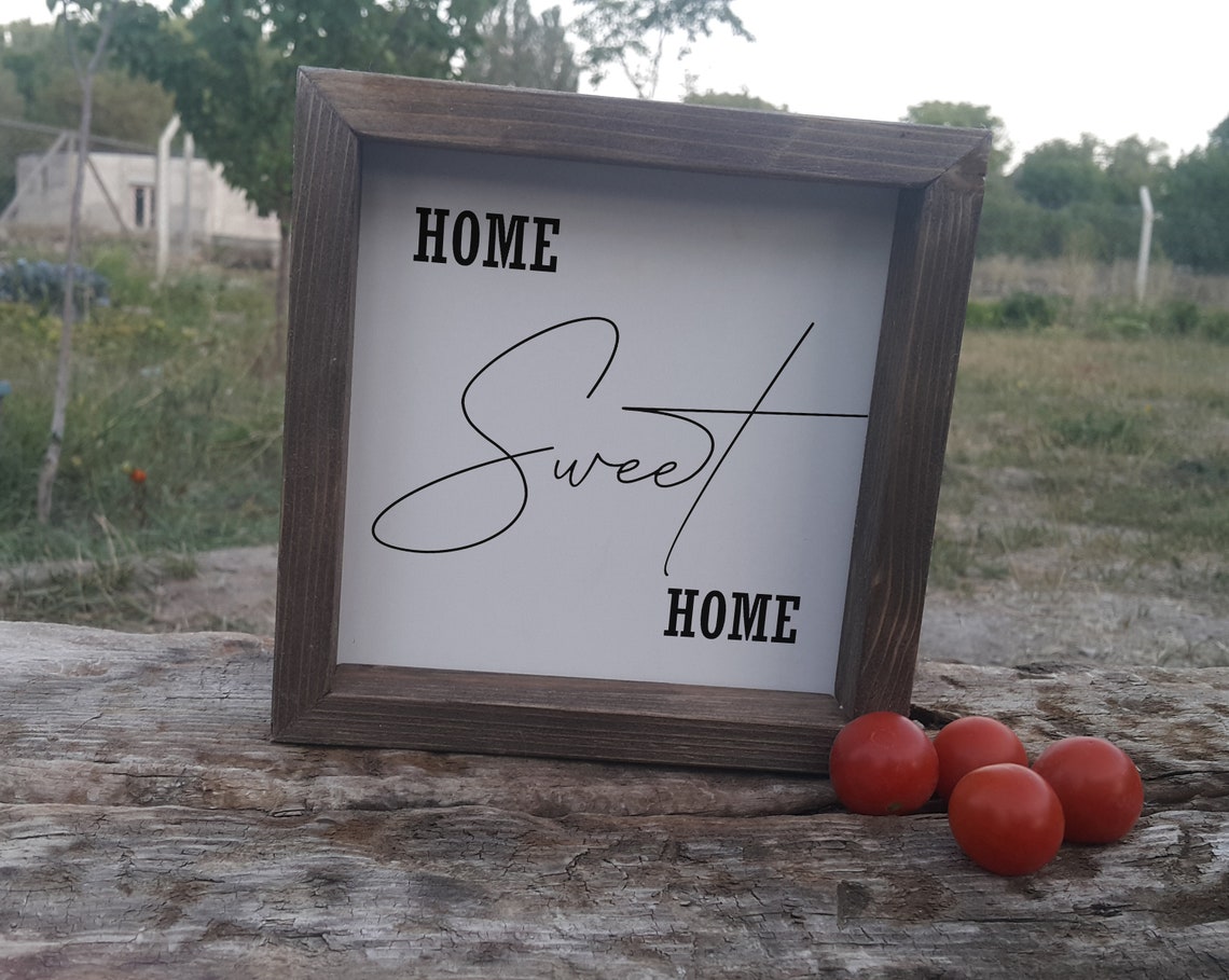 Home Sweet Home Script Rustic Farmhouse Wood Sign Wall Art Decor - Image 3
