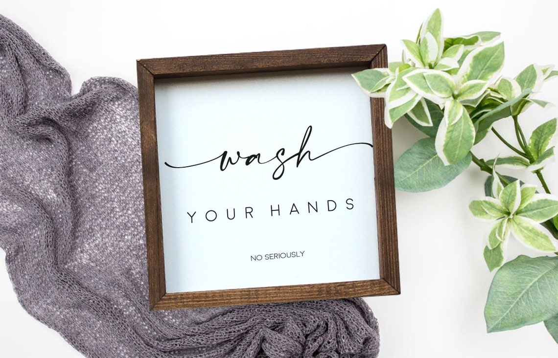 Wash Your Hands No Seriously Funny Rustic Bathroom Sign Poster