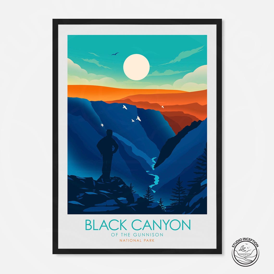 Black Canyon Of The Gunnison National Park Colorado Travel Poster Travel Print National Park Poster Art Print Living Room Art Art Print