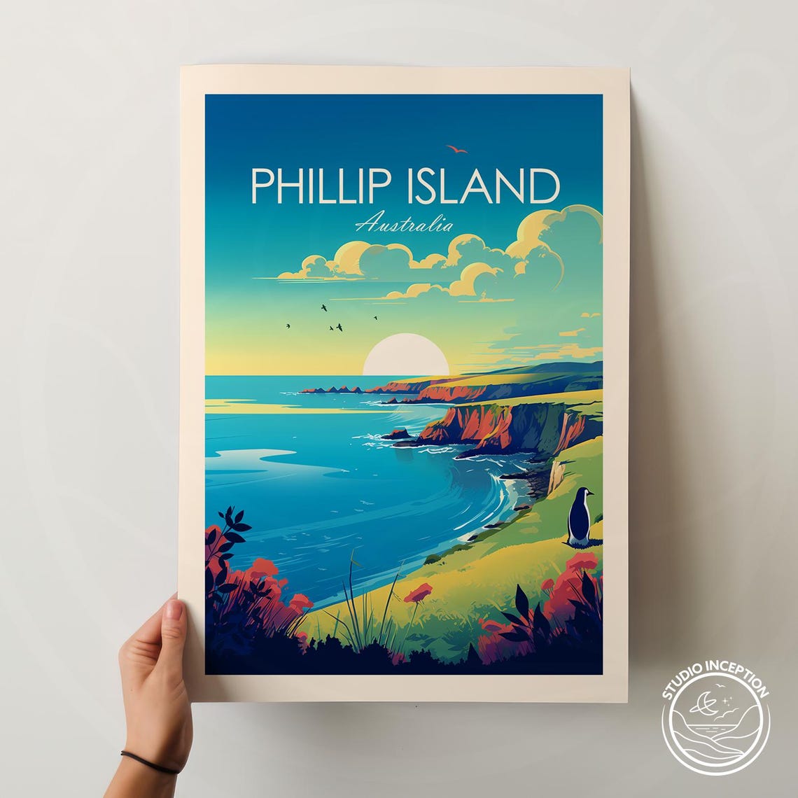 Phillip Island Australia Sunset Coastline Penguin Travel Poster - Image 2