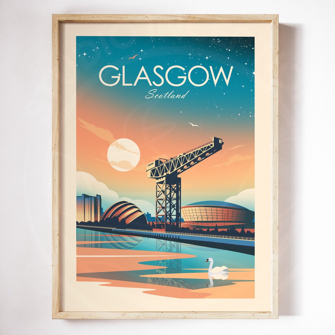 Glasgow Clydeside Scotland Travel Poster Art Print - Image 2
