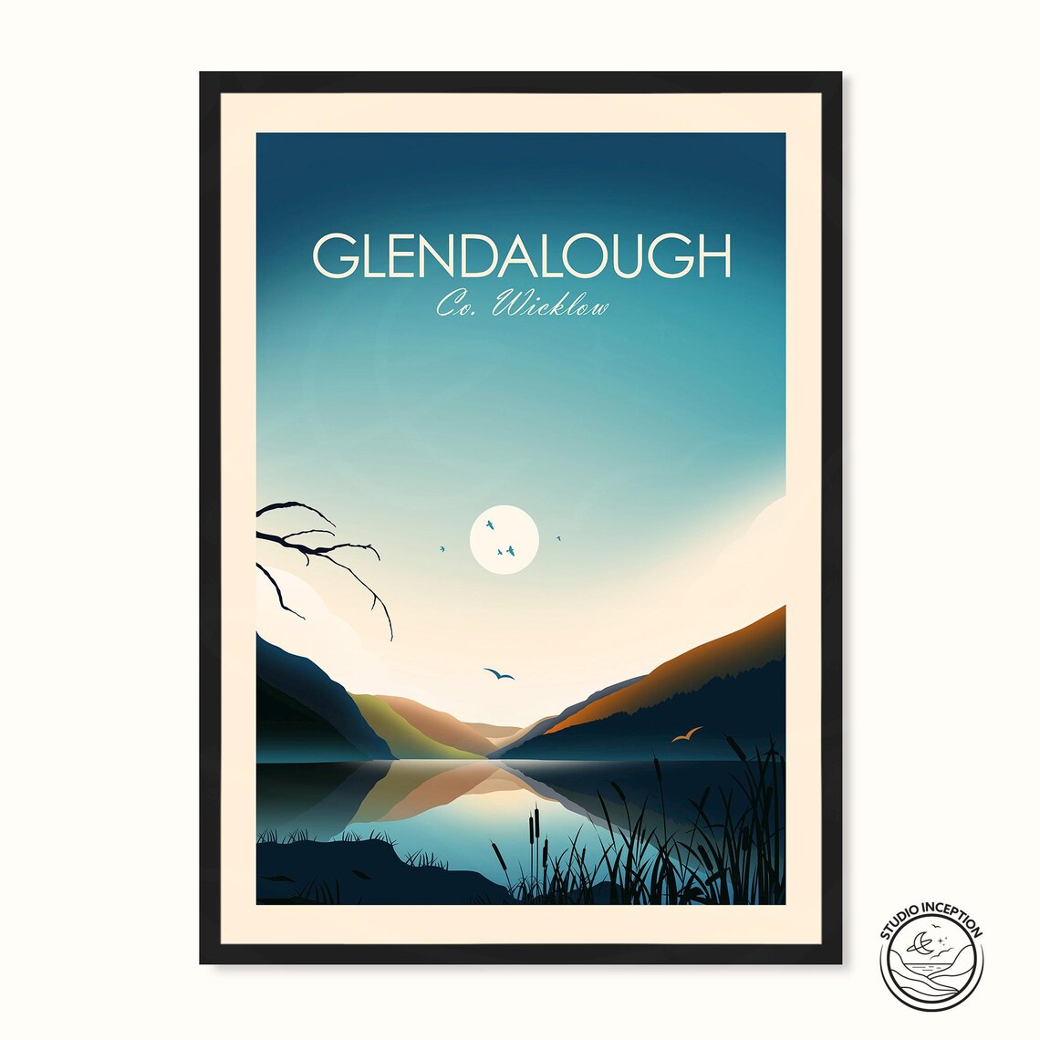 Glendalough County Wicklow Travel Poster, Art Print