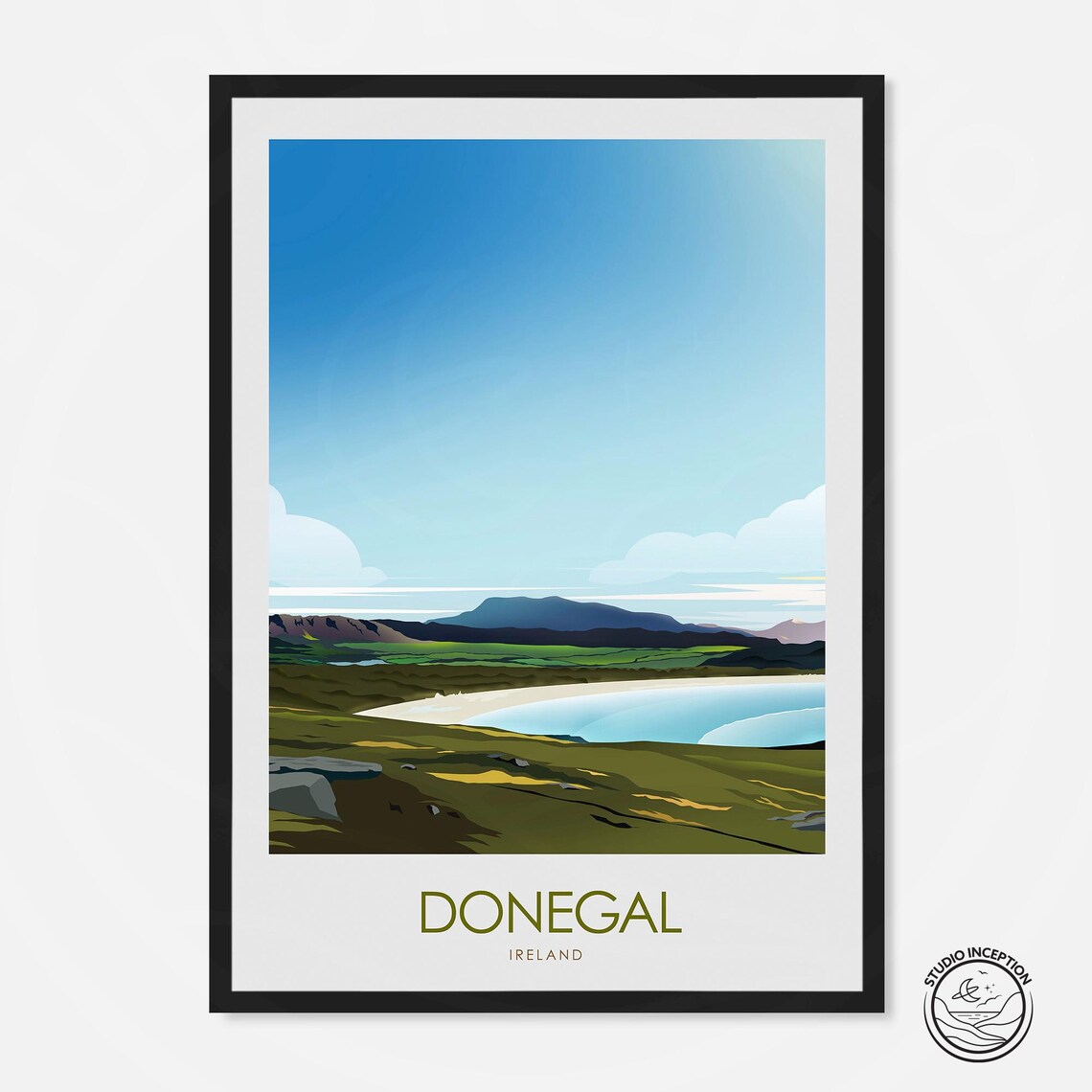 Donegal Ireland Travel Poster, Dunfanaghy and Muckish