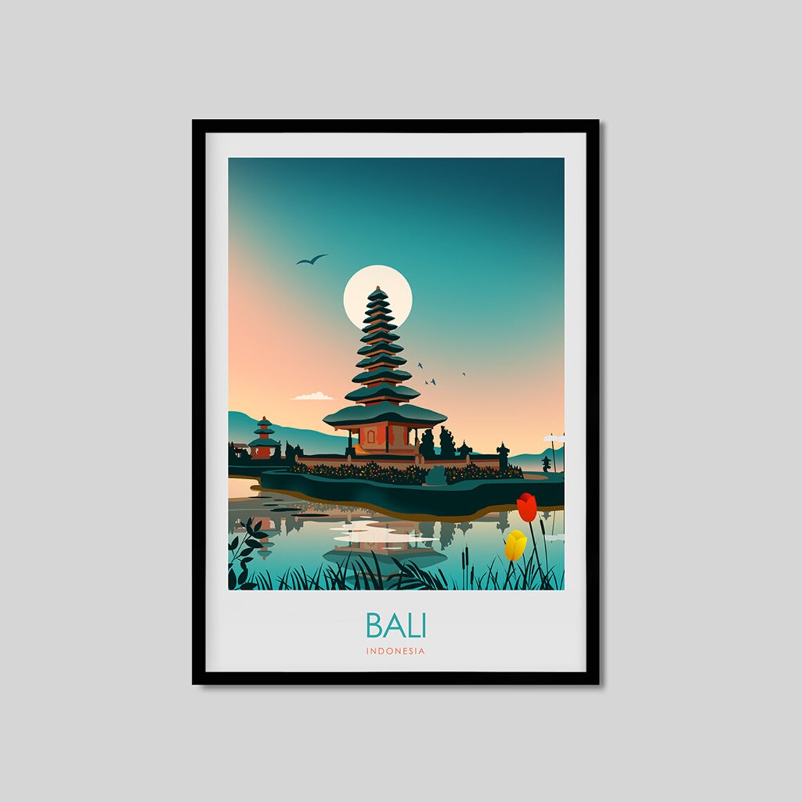 Bali Indonesia Travel Poster, Honeymoon Souvenir - Image 2