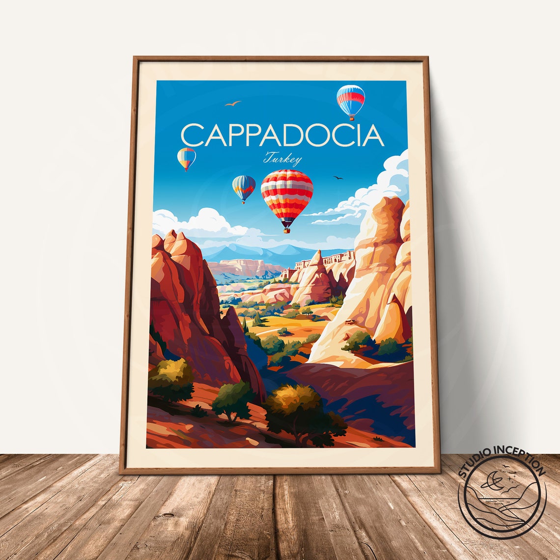 Cappadocia Turkey Hot Air Balloons Rock Valley Sunrise Poster - Image 3