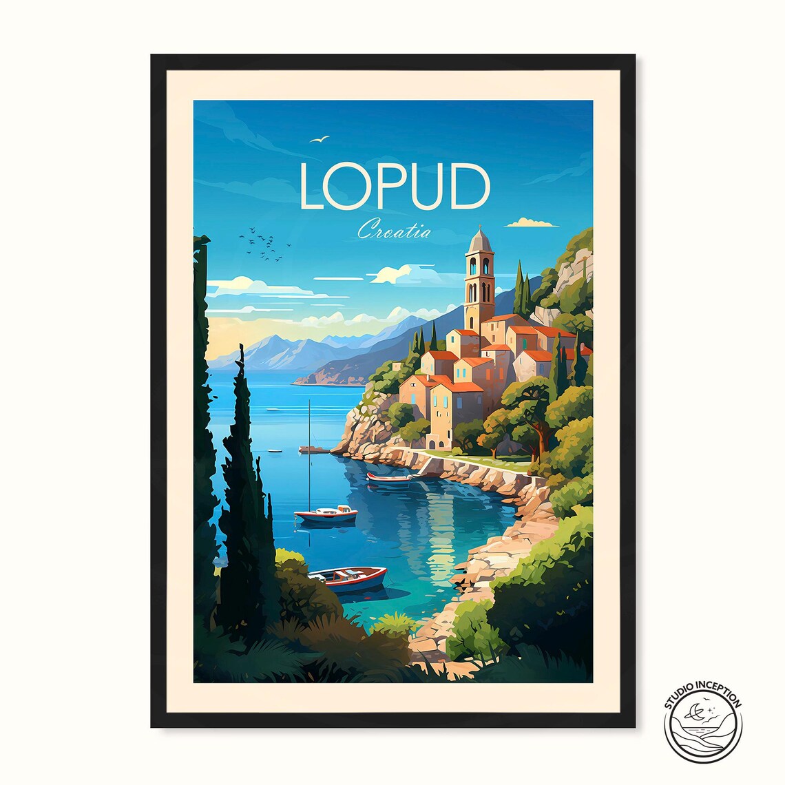 Croatia Travel Print, Lopud Travel Poster
