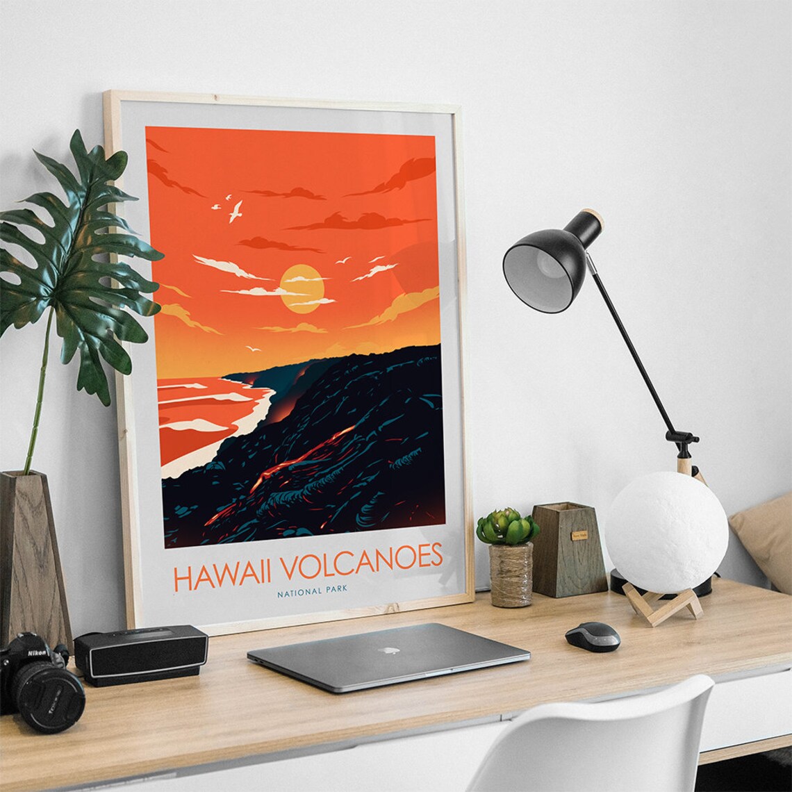 Hawaii Volcanoes National Park Travel Poster Art Print - Image 3