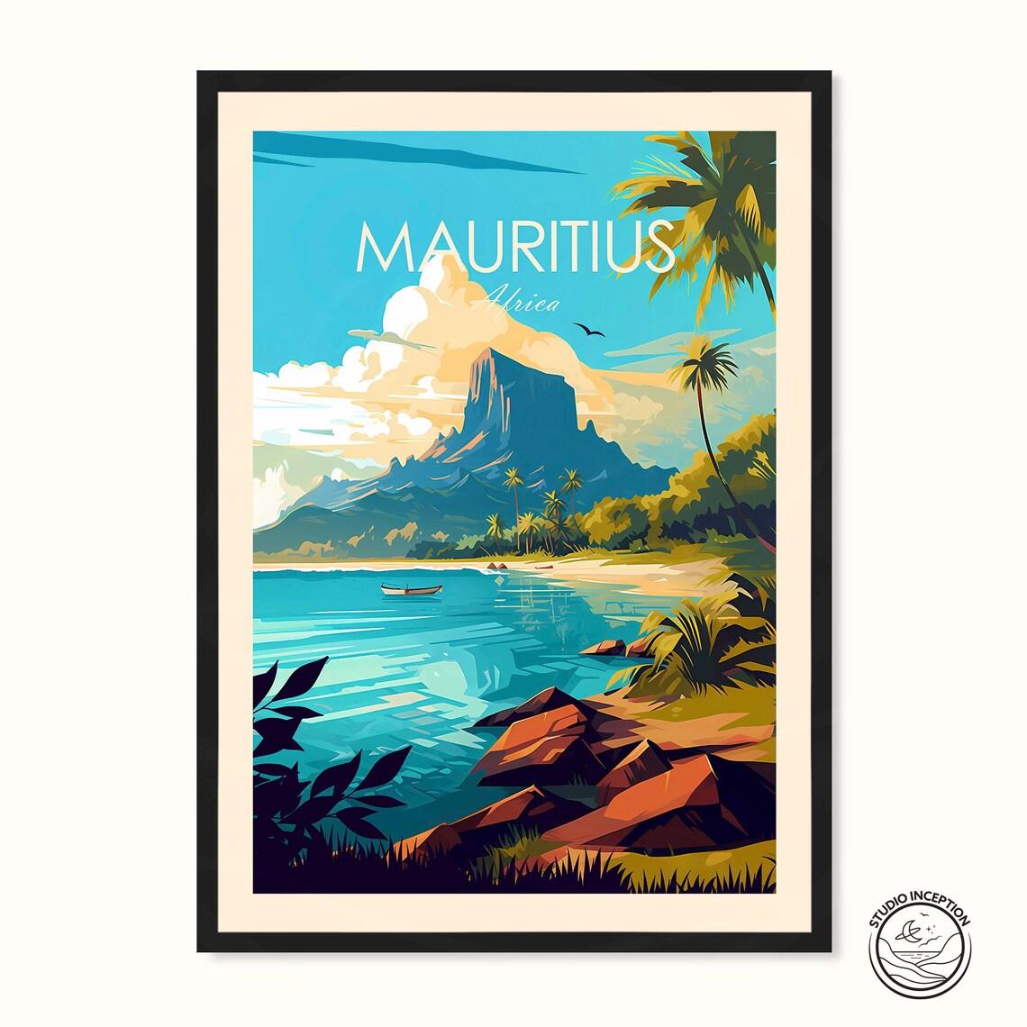 Mauritius Traditional Print, Indian Ocean Travel Poster
