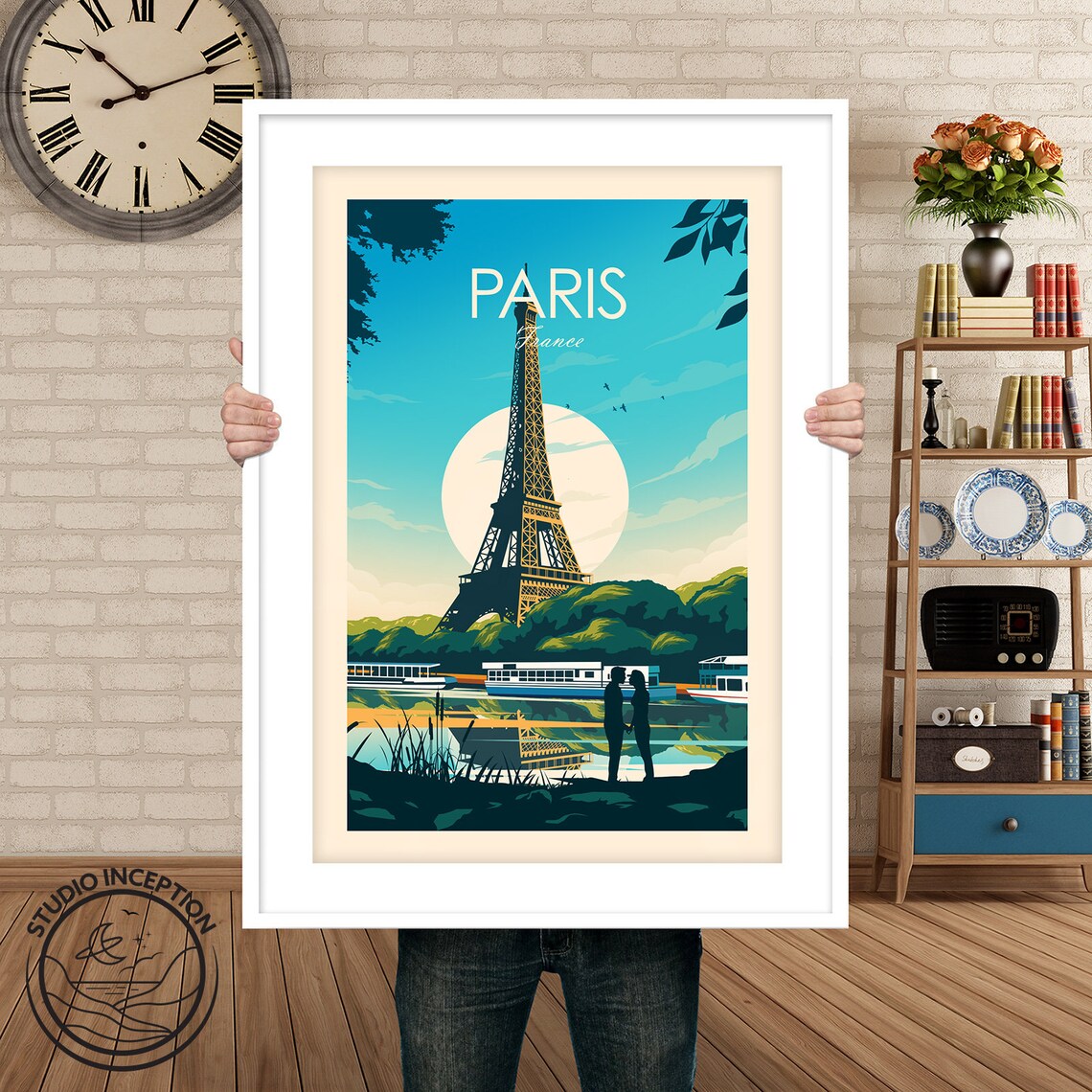 Paris Travel Poster, Eiffel Tower Wedding Gift - Image 2