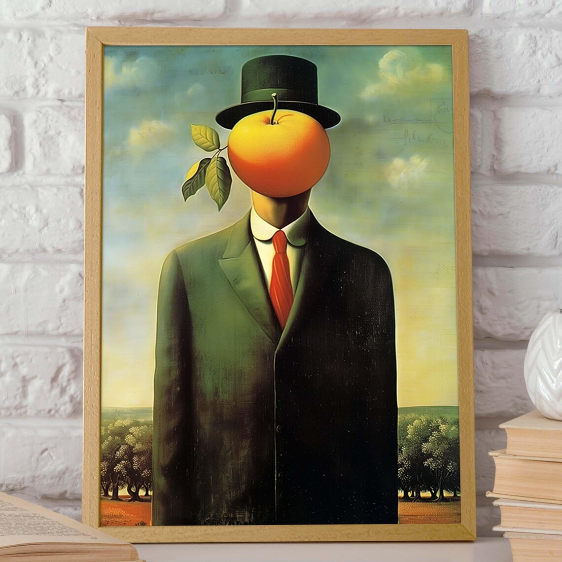 Orange Surrealist Art Print Modern Surrealist Wall Decor Mind Bending Art Eccentric Office Art Poster Or Print - Image 2