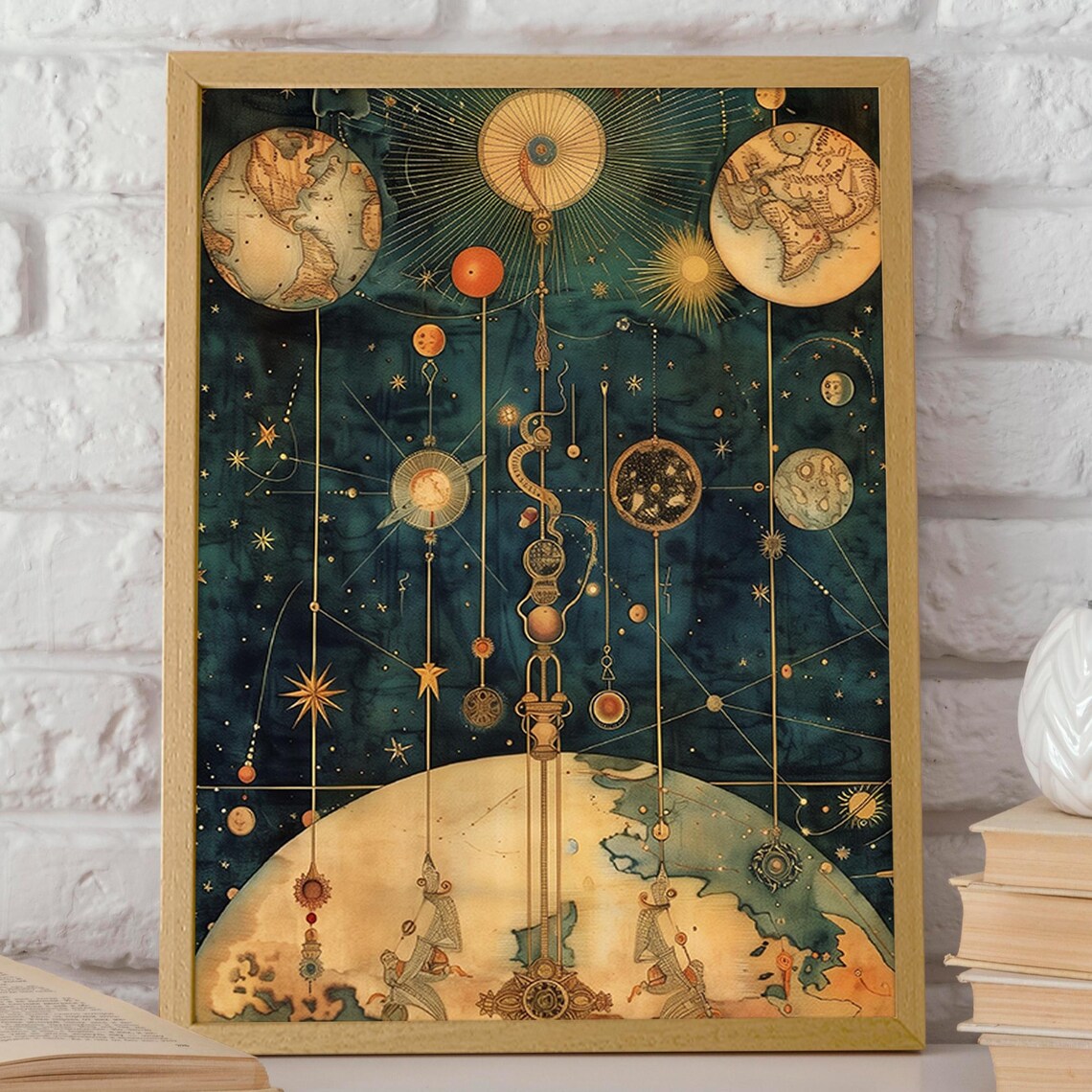 Celestial Mechanics Retro Star Map Art Print - Image 2