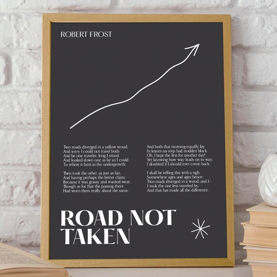 Robert Frost's The Road Not Taken, Modern Poster