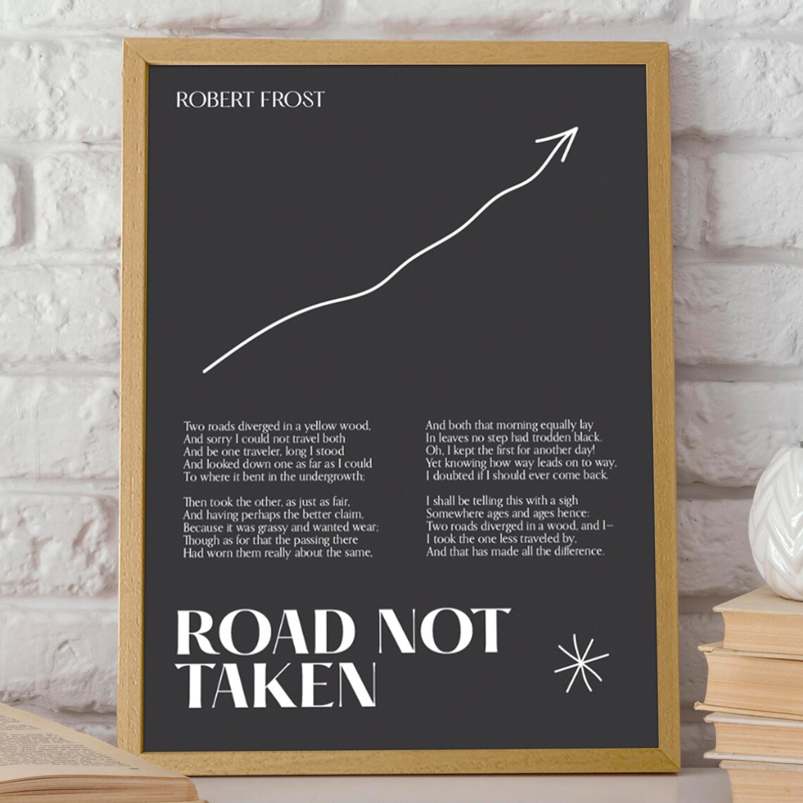 Robert Frost's The Road Not Taken, Modern Poster